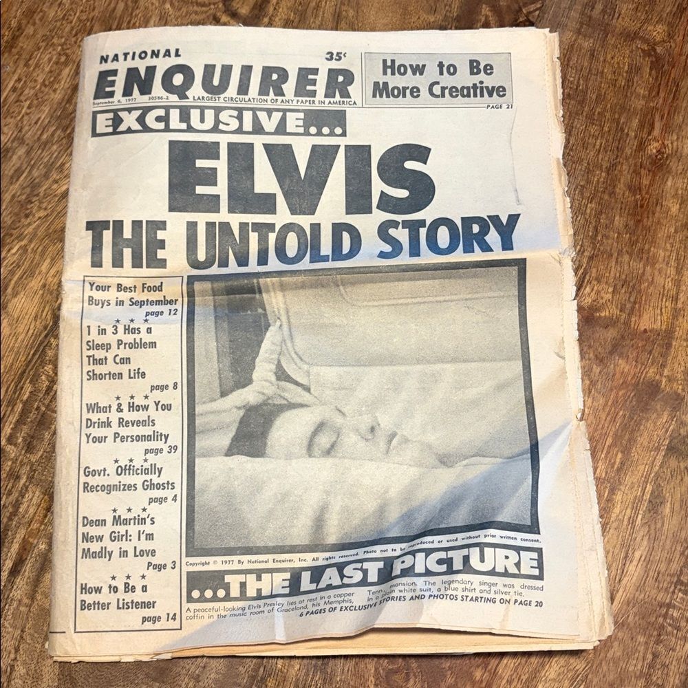 National Inquirer Sept 6, 1977 Elvis